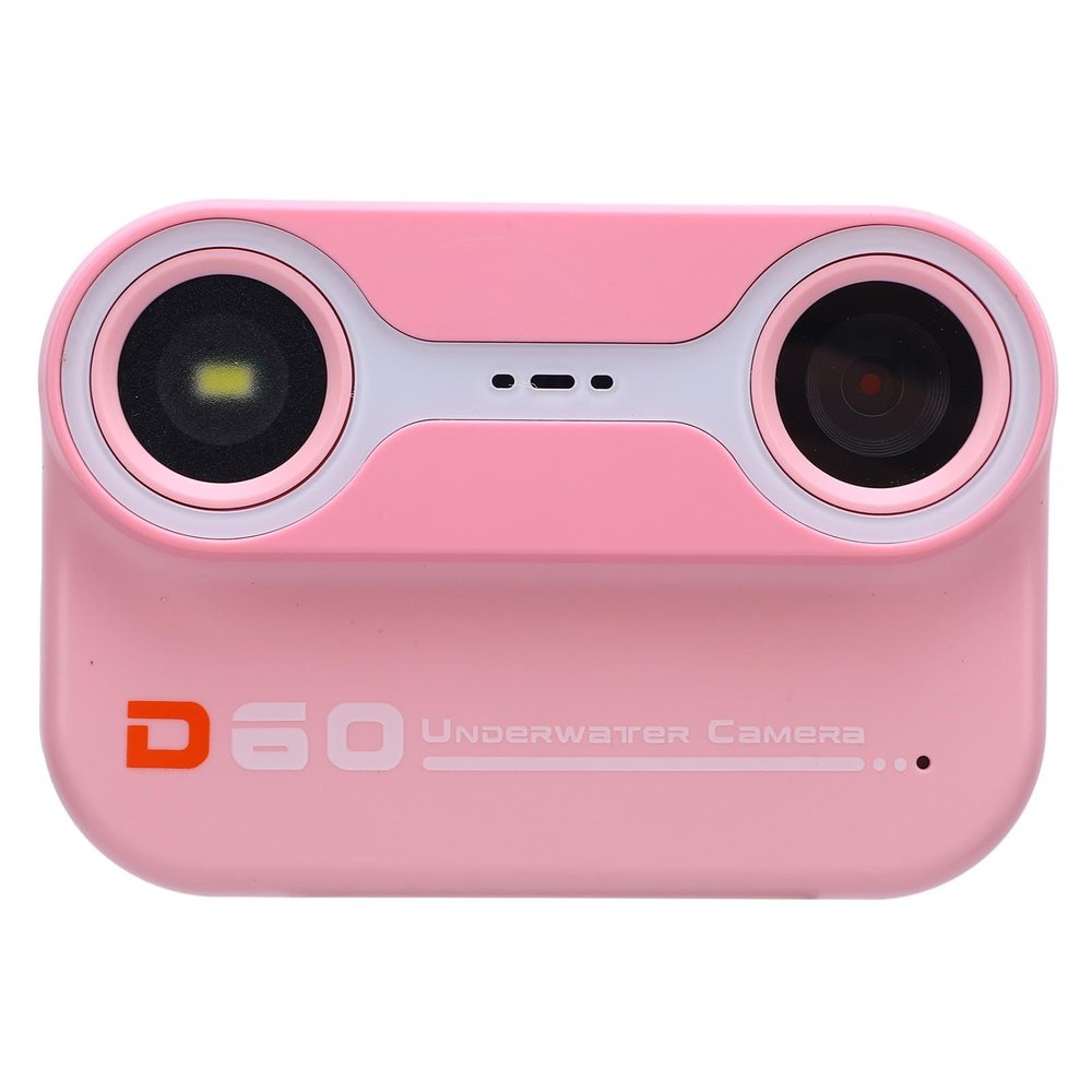 Acouto Underwater Camera, 2K 26MP Dual Lens Rain Proof Diving Camera with IPS HD Screen and 10X Zoom, for Snorkeling and Underwater Photography (Pink)