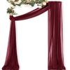 MLMC Burgundy Wedding Arch Draping Fabric 1 Panel 29" x 20 FT Extra Long Gauze Drapes Sheer Backdrop Curtains 6.6 Yards Airy Outdoor Drapery Panels for Wedding Bridal Shower Ceiling Decoration view 1