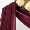 MLMC Burgundy Wedding Arch Draping Fabric 1 Panel 29" x 20 FT Extra Long Gauze Drapes Sheer Backdrop Curtains 6.6 Yards Airy Outdoor Drapery Panels for Wedding Bridal Shower Ceiling Decoration view 2