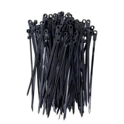 100pcs 4 * 150mm Screw Hole Nylon Cable Ties Self-locking Cord Straps Fastening Loop Plastic Wire