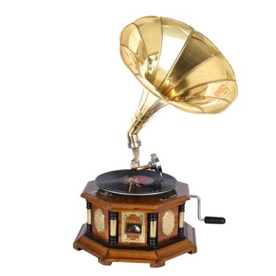 Vinyl Player Gramophone Player Vintage Look Replica Retro Player Phonograph Handcrafted