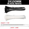 1000Pcs Self-locking Plastic Nylon Cable Tie White/Black 3 * 150mm Zip Wraps Strap view 2