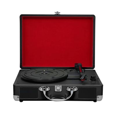 Ru Fast Delivery Vintage Portable Phonograph 33/45/78rpm Turntables Vinyl Lp Record Phono Player Gramophone Built-in Speaker(Black)