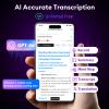 AI Voice Recorder, Note Voice Recorder Free Transcribe & Summarize with App Control, Support 152 Languages, 64GB Memory, Audio Recorder for Lectures, Meetings, Calls, Black view 2