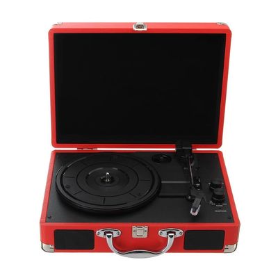 Retro 33/45/78 RPM PH/INT/BT 2.0 Suitcase Turntable LP Record Phone Player 3-Speed 3.5mm