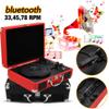 Retro 33/45/78 RPM PH/INT/BT 2.0 Suitcase Turntable LP Record Phone Player 3-Speed 3.5mm view 4