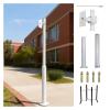 7 8 10 12 13 15 16 20ft Extra-Long CCTV Pole for School/Parking Lot, Splicing Type Security Camera Mounting Pole Standing, Surveillance Post Stand(White-C,157.5 in(4 m)) view 1