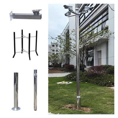 6 8 10 11 13 14 16 19ft Extra-Long Security Surveillance Pole, Assemble Security Camera Column Stand Kit, 2-3 Sections Detachable CCTV Pole Rustproof(White-B,6m/19.7')