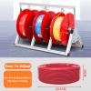 3/4/5 Rods Heavy Duty Wire Spool Cart with Wheels,Cable Caddy and Dispenser Organizer for Electrical Industrial,Easy to Install(4 Rods Wire) view 3