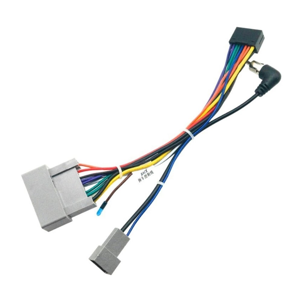 16-Pin Angled Power Wiring Harness for Honda Fit City Greiz Android Radio, Car Stereo Adapter Cable with 90 Degree Connector