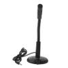 SEWACC 5Mm Desktop Microphone for Computer and Laptop, Chat and Meeting Mic with Plastic Base, Black Wired Tabletop Mic for Voice Recording and Online Gaming view 1