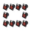 CTGFBUW 10pcs 3Pin Socket Adapter Connector 3Poles Female Audio Microphone Plug Jack(Red) view 1