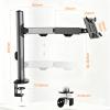 Adjustable Monitor Arm with Rotation Height Lift Compatible 10-32 Inch Screens Space Saving Ergonomic Design Turn Lean Turn view 4