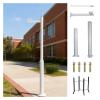 7 8 10 12 13 15 16 20ft Extra-Long CCTV Pole for School/Parking Lot, Splicing Type Security Camera Mounting Pole Standing, Surveillance Post Stand(White-B,137.8 in(3.5 m)) view 1