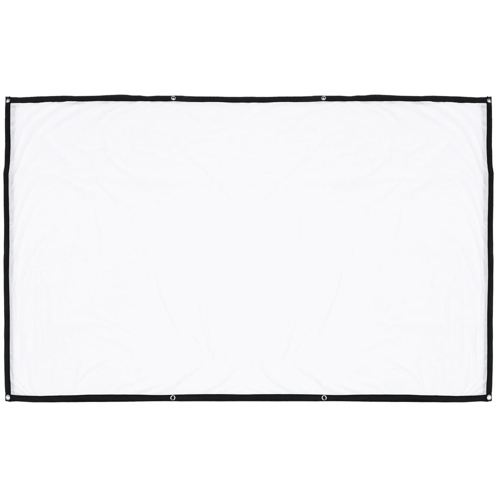 GRIRIW Portable Projector Screen 100-Inch Polyester Fabric Universal Indoor Outdoor Home Theater Projection Curtain for Movie Night and Travel