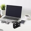 SHERCHPRY Under Desk Double Layer Laptop Mount with Screws Metal Laptop Holder and Organizer Stand for Keyboard Cables Network Switch  Universal Black for Office Workspace view 3