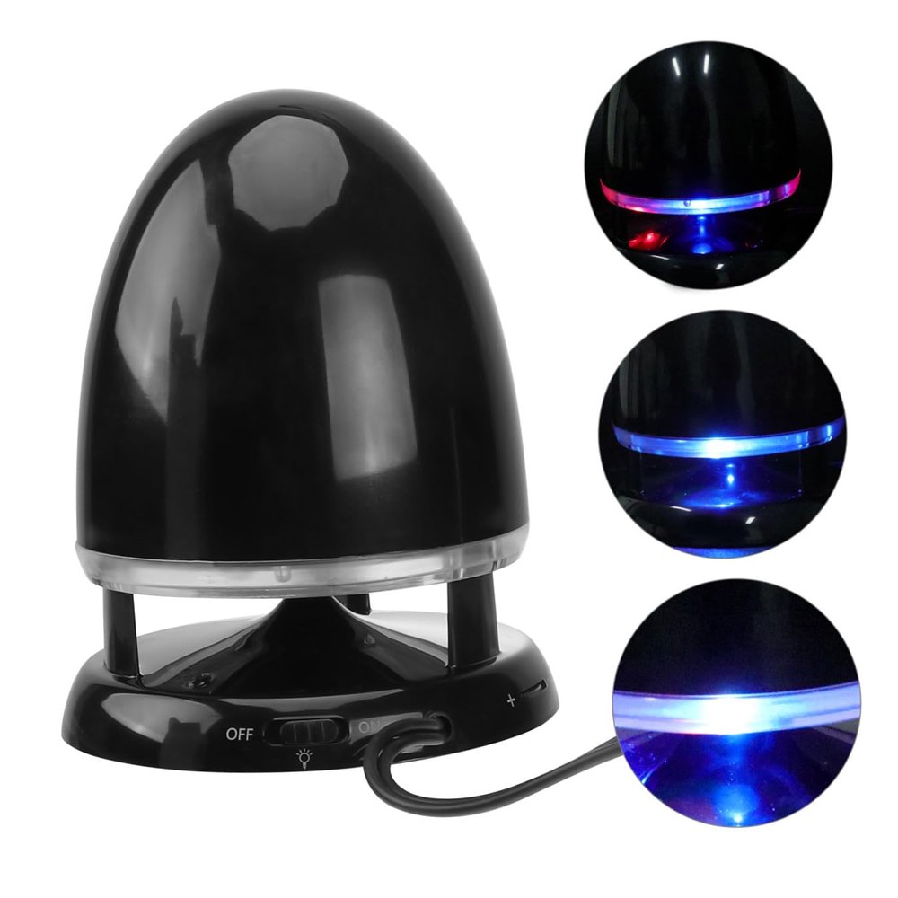 SHINEOFI Portable Mini Speaker with 3.5Mm Audio Input, USB-Powered Multimedia Loudspeaker with RGB Light and Deep Bass, Compact External Speaker for Laptop Phone Tablet Black Blue