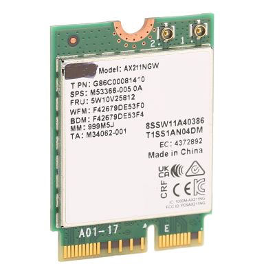Phefop M.2 Network Card, 2400Mbps High Speed WiFi Adapter with BT5.2 and Triple Band 2.4GHz 5GHz 6GHz, for 10