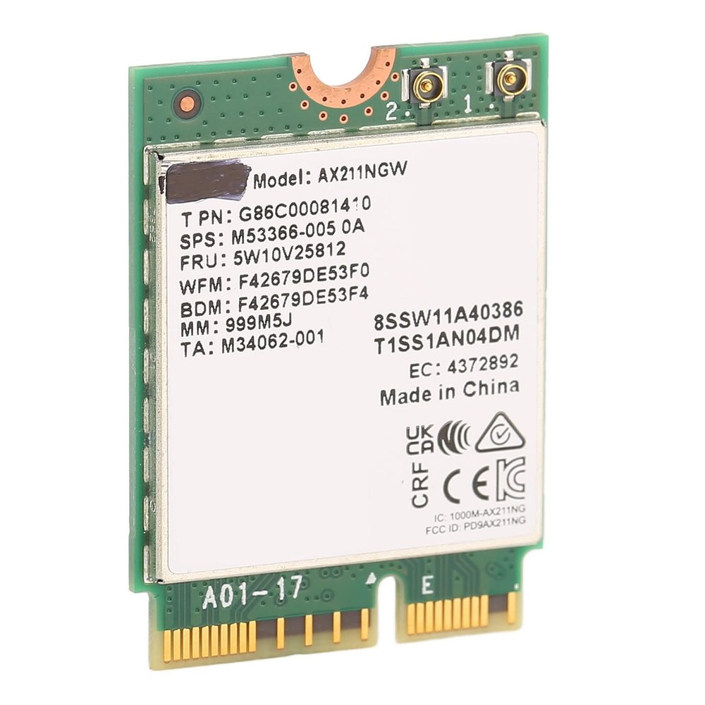 Phefop M.2 Network Card, 2400Mbps High Speed WiFi Adapter with BT5.2 and Triple Band 2.4GHz 5GHz 6GHz, for 10