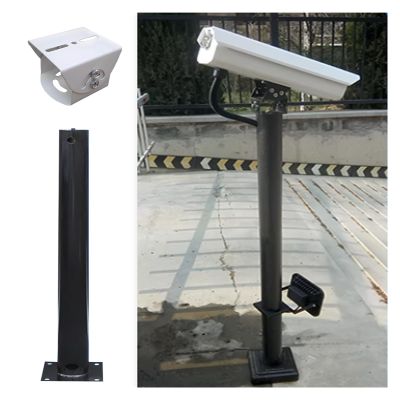 360 Security Camera Pole Outdoor, Security Camera Mounting Bracket Extender Pole, Black Gray White Security Camera Pole Mount for Residential Area(Black,1/2 m(19.7in))