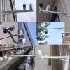 1.6 3 4 5 6.6ft Wall-Mount Security Camera Pole Outdoor, White Solar Panels/Camera Mounting Bracket Pole, Camera Mounting Pole Steel Pipe Dia 6cm(White-C,50cm/19.7in) view 4