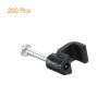 200-Pack Cable Clips with Steel Nails, 12mm Plastic Wire Clamps for Ethernet Cable Management, Home Office Wire Organization Clips, Black(5mm) view 3