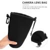 NOLITOY 2Pcs Xl Shockproof Neoprene Lens Pouch Bag for DSLR Camera Lens Drawstring Case Thermal Insulation Protective Cover for Photographers view 4