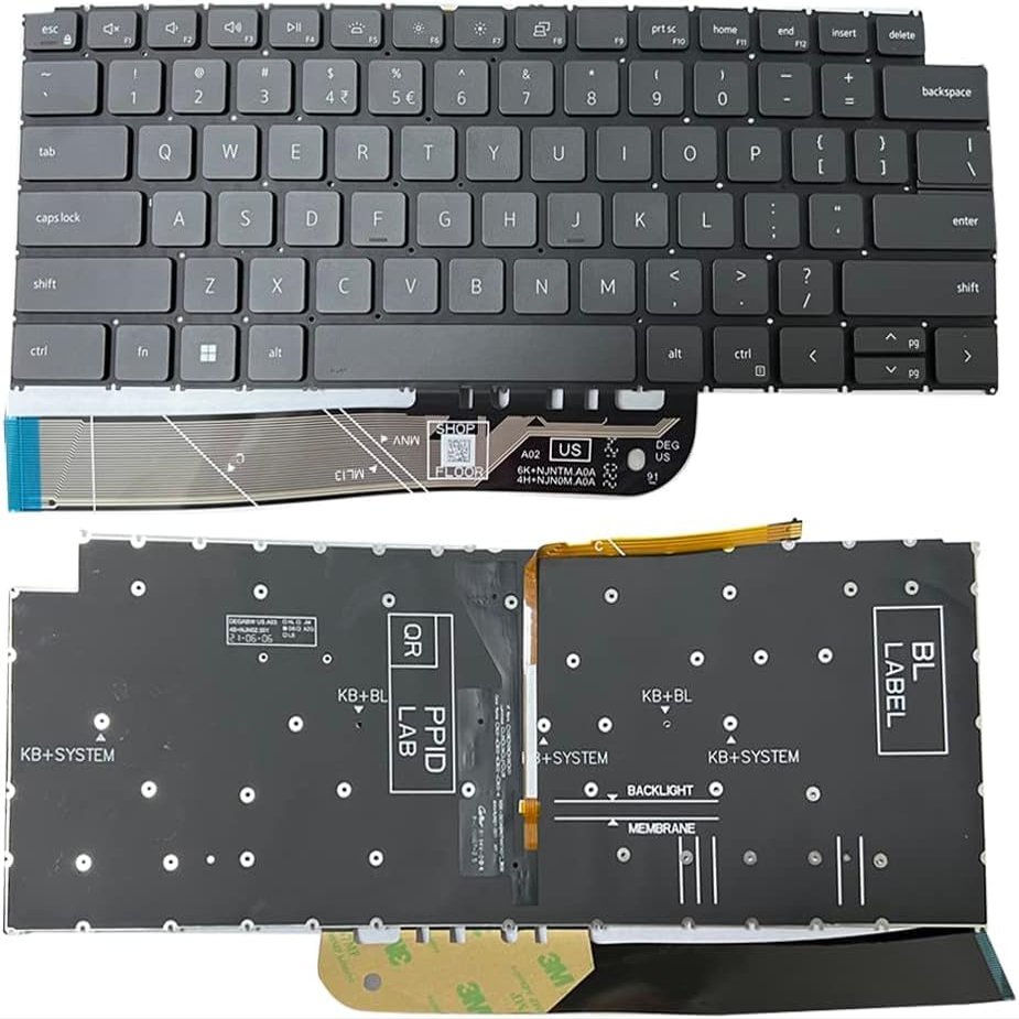 100% New Laptop Keyboard with Backlight Replacement for Dell Vostro 5310 5320 5410 5415/for Latitude 3320 3420 (Black)