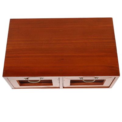 BUGUUYO Wood Monitor Stand with Acrylic Drawers Desktop Computer Riser and Desk Storage Organizer for Home Office Use