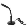 BUGUUYO Desktop Microphone 3.5Mm Interface Chat Mic for Laptop Computer, Versatile Black Tabletop Microphone for Voice Recording and Online Meeting Use view 1