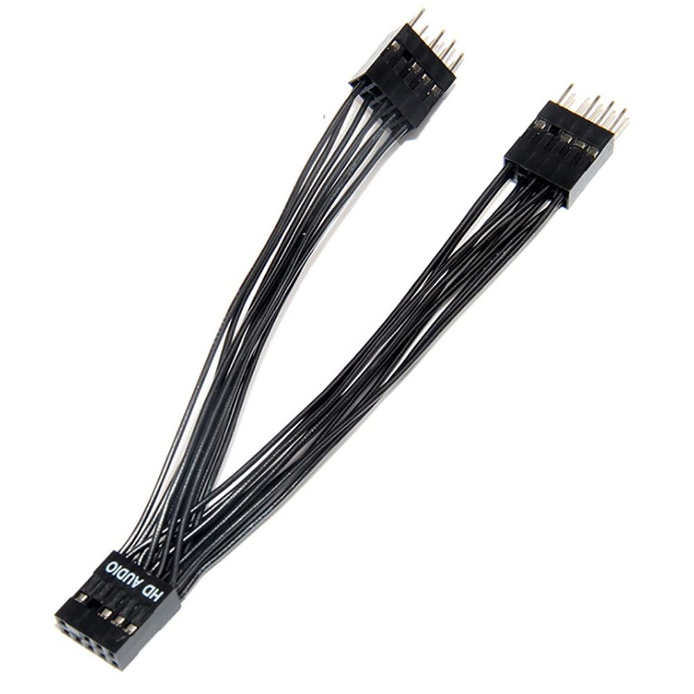 9Pin Splitter Cable for Computer Motherboard Audio Female to 2 Dual Male Cable