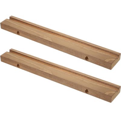 FINISPERSOO Wooden Vinyl Record Holder and CD Rack 2Pcs Vinyl Record Storage Stand Album Cover Display for Home and Media Room Organization