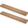 FINISPERSOO Wooden Vinyl Record Holder and CD Rack 2Pcs Vinyl Record Storage Stand Album Cover Display for Home and Media Room Organization view 1
