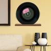 FINISPERSOO Wooden Vinyl Record Holder and CD Rack 2Pcs Vinyl Record Storage Stand Album Cover Display for Home and Media Room Organization view 3
