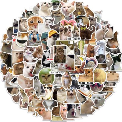 100Pcs Cute Cat Meme Kitten Stickers Decorate Guitar Notebook Luggage DIY Waterproof Vinyl Sticker
