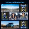 3 Channel Dash Cam Front and Rear Inside, Bulit a 32GB Card, Dash Camera for Cars,4K Full HD 2.0'' IPS Screen Dashcam with G-Sensor, IR Night Vision, WDR, Loop Recording, 24H Parking ModeXC-X37 view 2