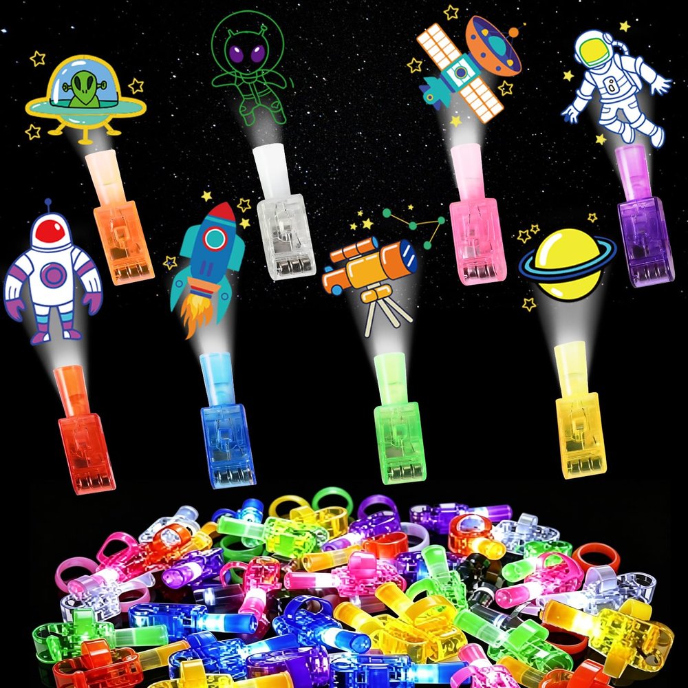 GOLDGE 48 LED Finger Lights-Space themed Party Favors for Kids