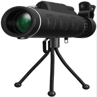 EHVYBDX High Power Binoculars, 40x60 Monocular Telescope, High Monocular Telescope with BAK4 Prism Lens Monocular with Compass and Smartphone Adapter and Tripod for Adults Kids Bird Watching,for