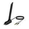 Tri Band 12DB WiFi Antenna for PC Desktop Computer, 2.4GHz/5GHz/6GHz, Magnetic Base with 1.2M Extension Cable, Compatible with PCIe WiFi 6 6E Card and Router view 1