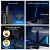 Tri Band 12DB WiFi Antenna for PC Desktop Computer, 2.4GHz/5GHz/6GHz, Magnetic Base with 1.2M Extension Cable, Compatible with PCIe WiFi 6 6E Card and Router view 4