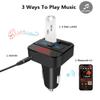 LanSuper Bluetooth FM Transmitter, Wireless Radio Adapter Car Kit with Dual USB Charging, Handsfree Call & Audio Receiver Car Charger MP3 Player, LED Display & FM Frequency, Support TF Card & USB Disk view 3