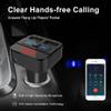 LanSuper Bluetooth FM Transmitter, Wireless Radio Adapter Car Kit with Dual USB Charging, Handsfree Call & Audio Receiver Car Charger MP3 Player, LED Display & FM Frequency, Support TF Card & USB Disk view 4