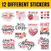 12 Pcs Valentine Quote Love Stickers Cute Romantic Message Designs Gifts for Teens Girls Wife Husband Boyfriend Girlfriend for Laptop Water Bottle Tumbler Notebook Journal Scrapbook Phone 6 Inches view 2