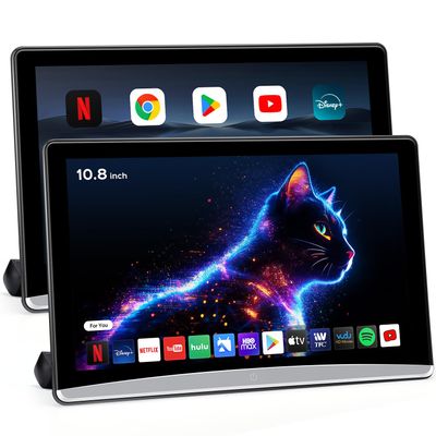 10.8" Android 13 Car TV Headrest Monitor - 5G WiFi Touch Screen Tablet, Supports Phone Mirroring, HDMI in/Out, Bluetooth, USB/SD, Backseat Video Player