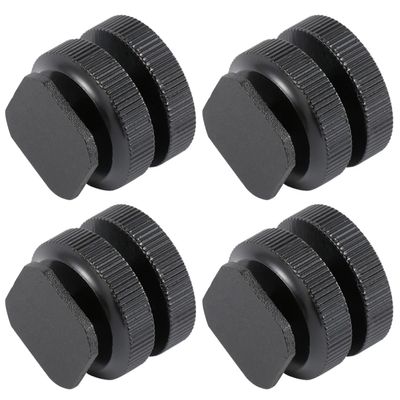 CAXUSD 4 Pcs Hot Shoe Adapter with Tripod Screw Mount Aluminum Alloy Camera Flash Shoe Mount for Photographers Threaded Compatible with DSLR and Video Accessories