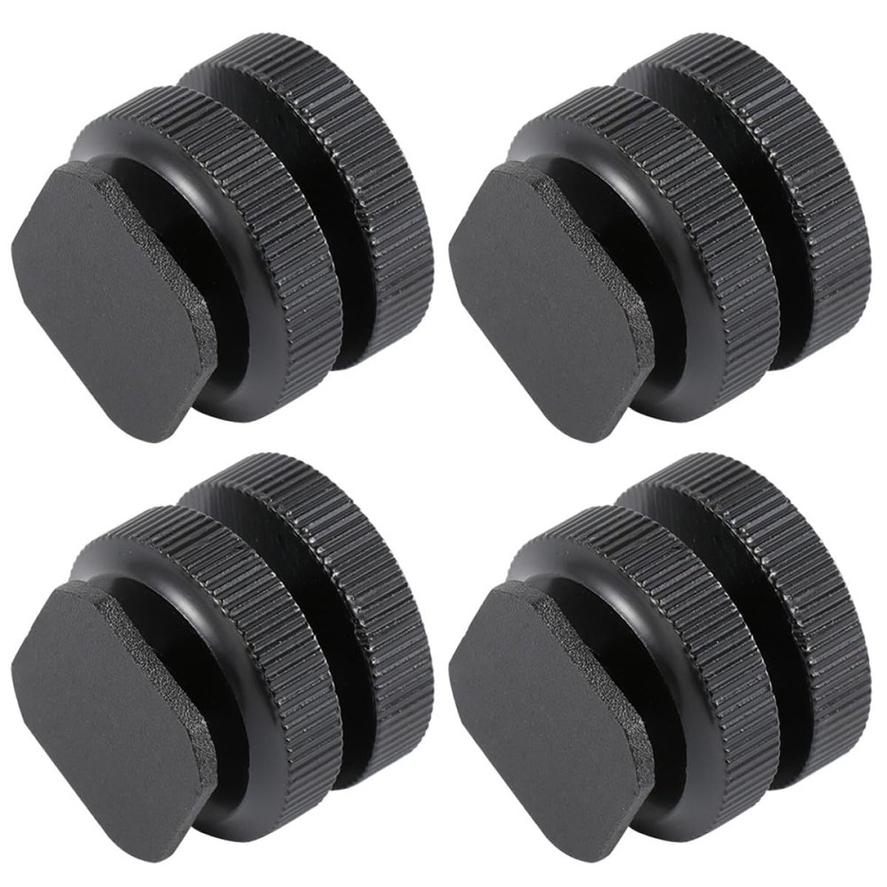 CAXUSD 4 Pcs Hot Shoe Adapter with Tripod Screw Mount Aluminum Alloy Camera Flash Shoe Mount for Photographers Threaded Compatible with DSLR and Video Accessories