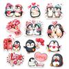 12 Pcs Valentine Penguin Love Stickers, Romantic Couple Designs Gifts for Wife Husband Boyfriend Girlfriend for Laptop Water Bottle Tumbler Notebook Journal Scrapbook Phone Case Decoration 5 Inches view 1