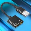 APGLSXY Portable USB External Sound Card Adapter with Integrated Headset & Mic Holes view 2
