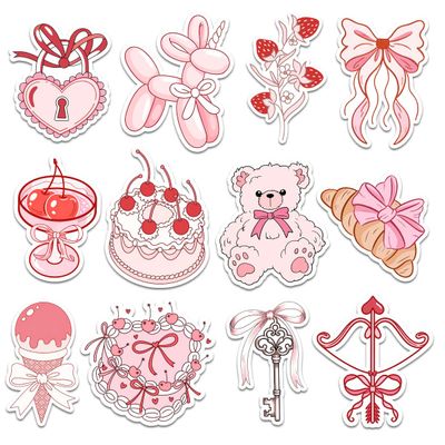 12 Pcs Pink Valentine Aesthetic Stickers Cute Sweet Romantic Designs Gifts for Teens Girls Wife Husband Boyfriend Girlfriend for Laptop Water Bottle Tumbler Notebook Journal Scrapbook Phone 4 Inches