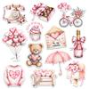 12 Pcs Sweet Valentine Pink Aesthetic Stickers Romantic Love Designs Gifts for Teens Girls Wife Husband Boyfriend Girlfriend for Laptop Water Bottle Tumbler Notebook Journal Scrapbook Phone 6 Inches view 1